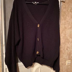 Button black cardigan